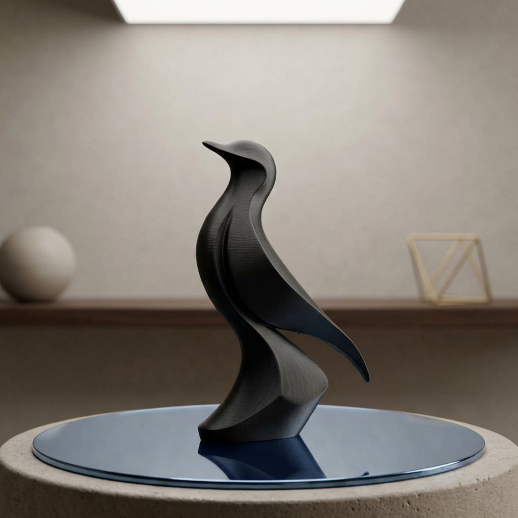 Minimalist 3D Printed Birdie Figurine
