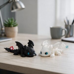 Flexi Night Fury & Light Fury Dragons