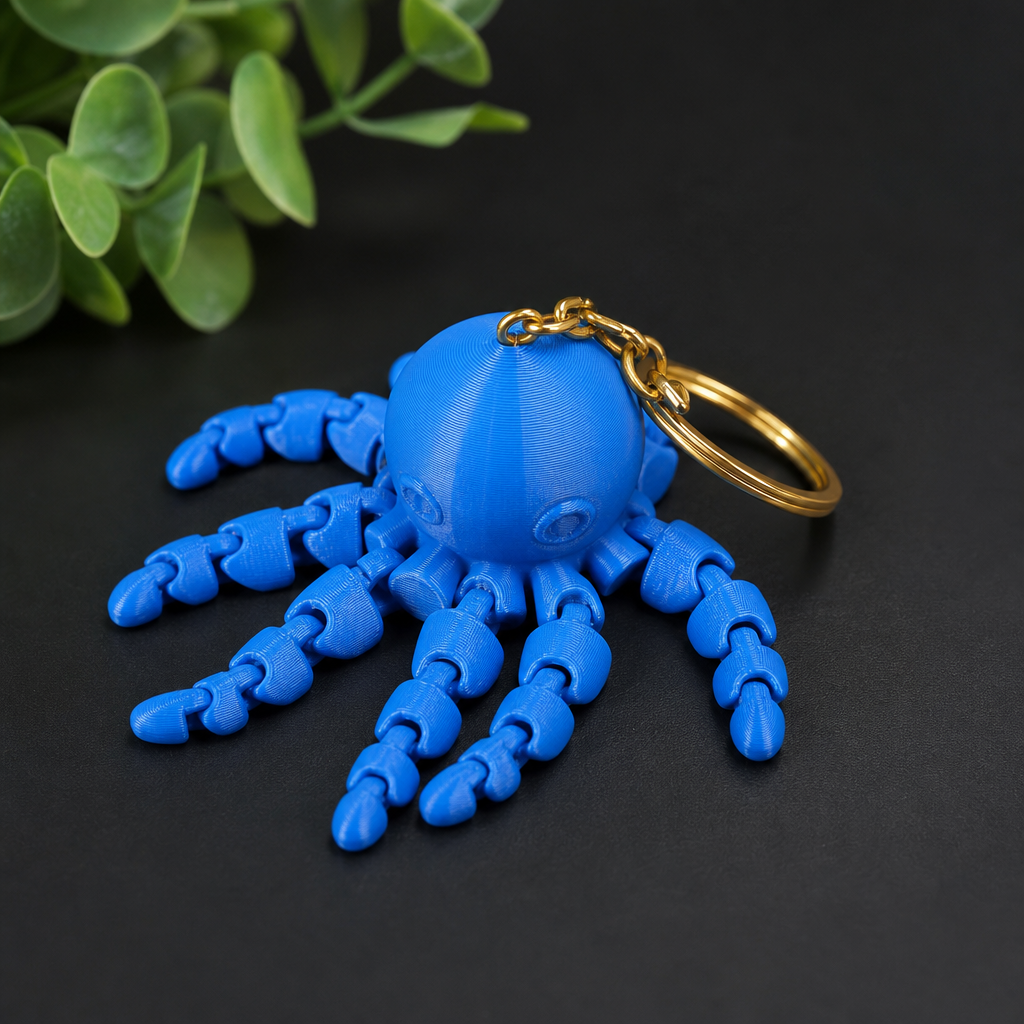 Cute Flexi-Octopus Keychain - Image 3