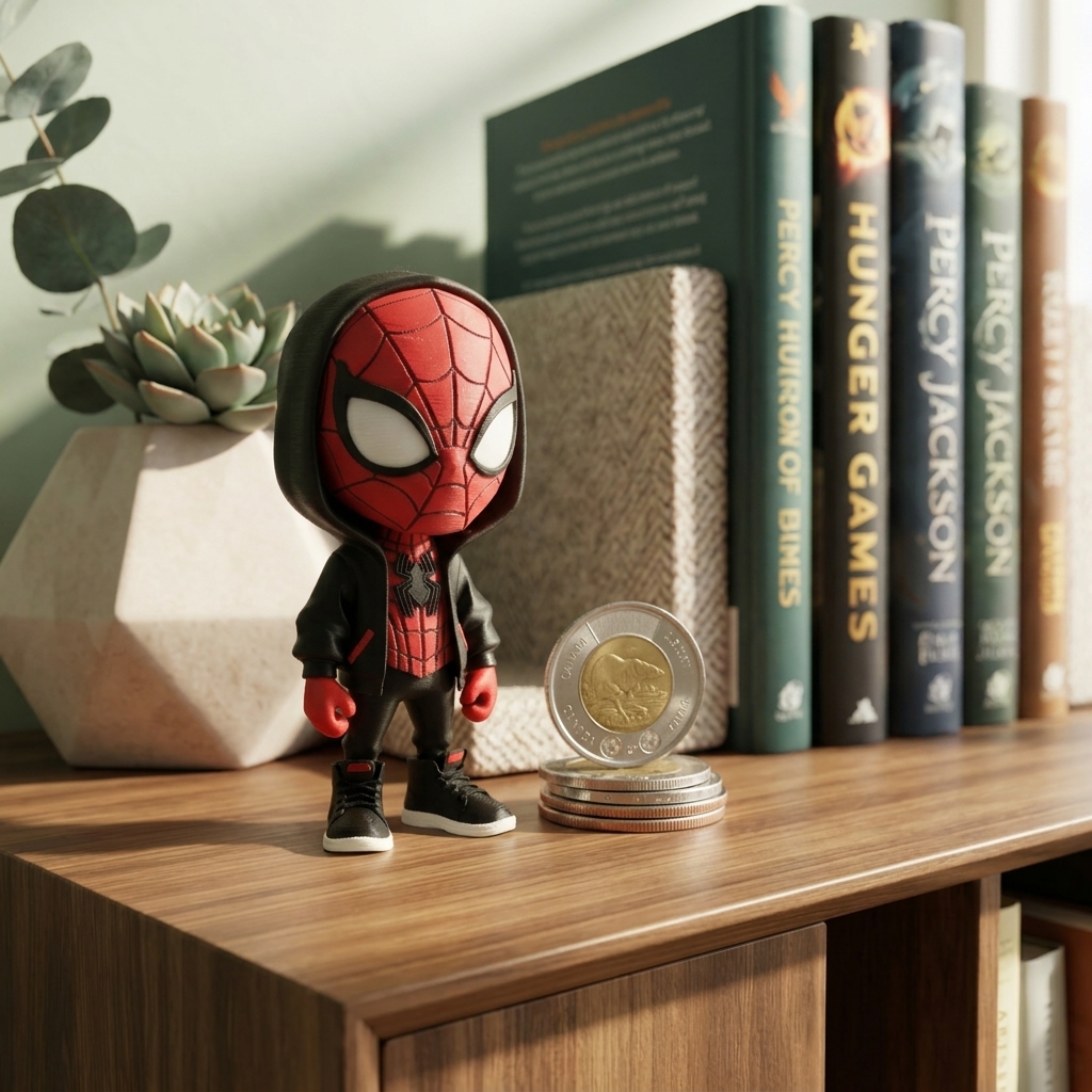 Spider Man Miles Morales Hooded Chibi Figurine - Image 3