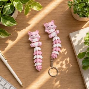 Articulated Succulent Cat Keychain & Fidget