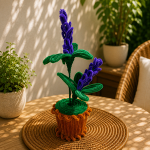Pipe Cleaner Royal Violet Lavender Potted Sculpture