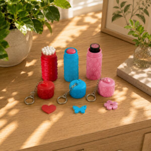 Patterned Pocket Container Keychain